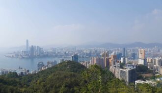 view of Hong Kong Island from mountain