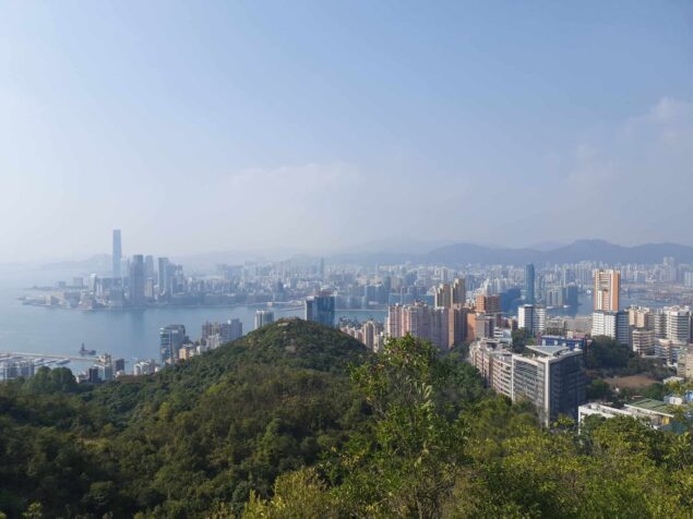 view of Hong Kong Island from mountain