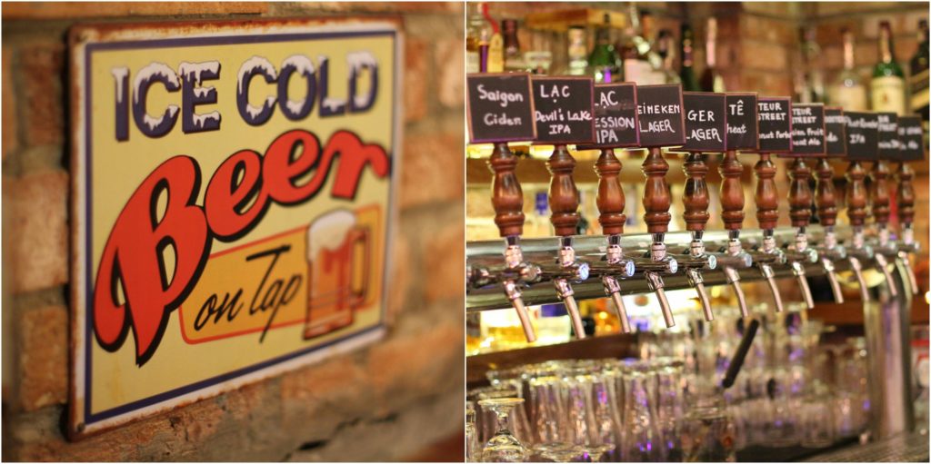 Malt Saigon bar taps and ice cold beer sign
