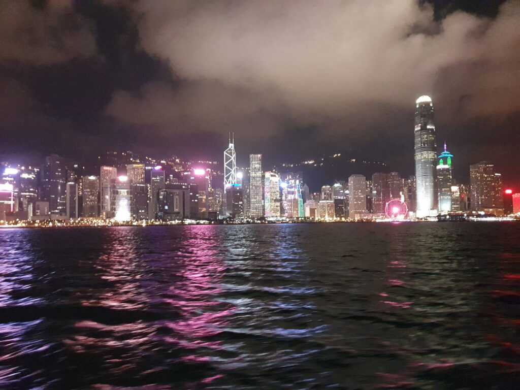Night view of Hong Kong Island from the Star Ferry