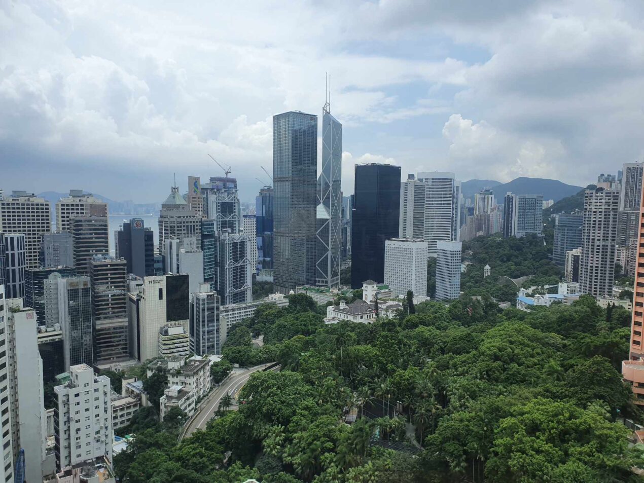 Hong Kong skyline view from Bishop Lei International House
