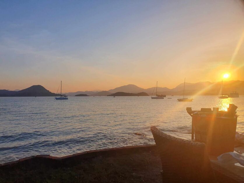 sunset at the Old Victoria Recreation Club in Sai Kung