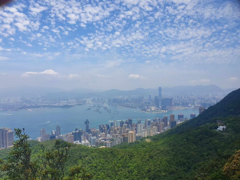 view of Hong Kong Island and Kowloon from High West hike