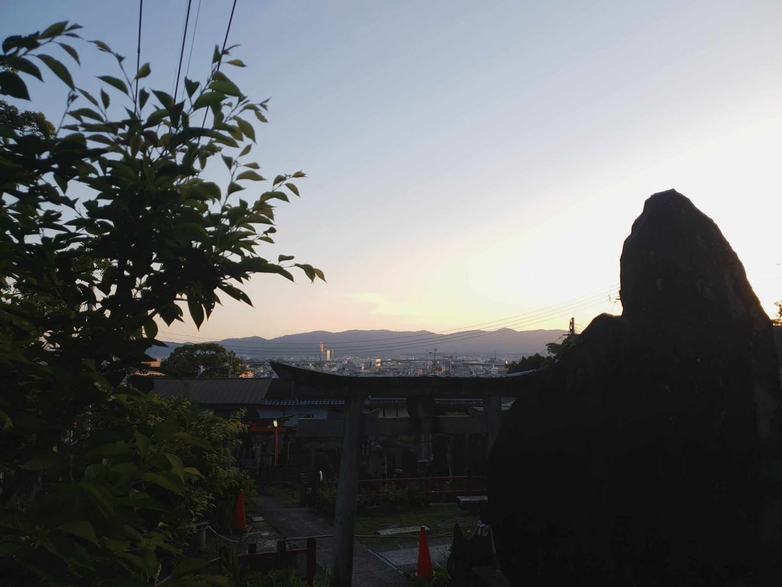 Sunset over Kyoto on descent from Fushimi Inari