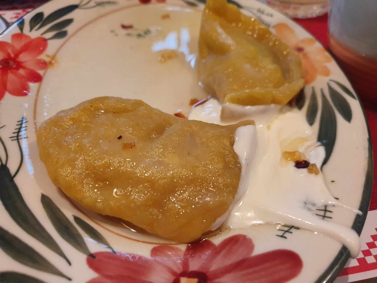 Ivan the Kozak's potato, mushroom, and onion pierogies with sour cream