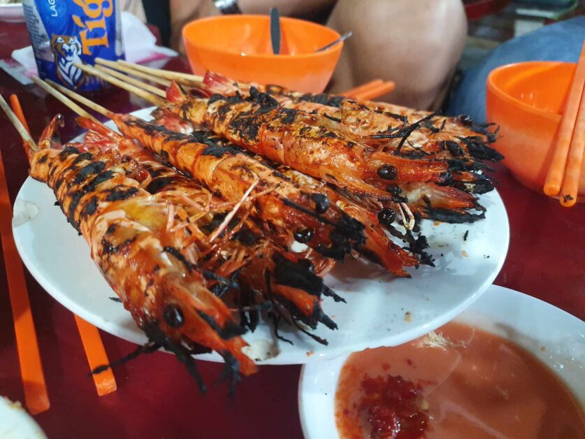 grilled prawns from Oc Loan in District 3