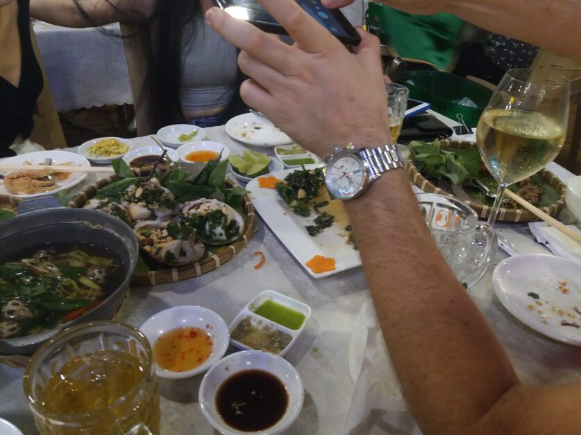 wine and snails in Saigon