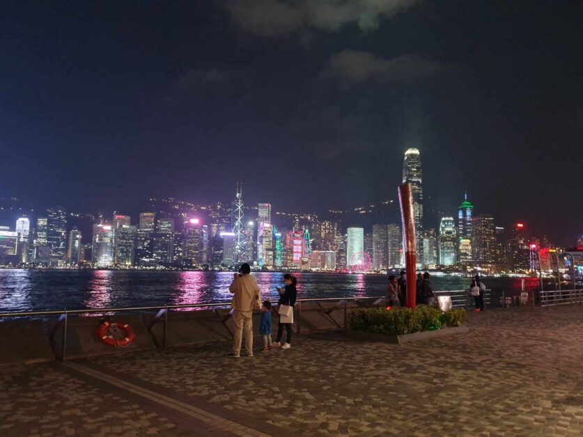 View of Hong Kong Island at night from TST