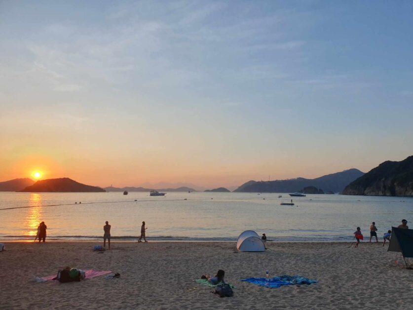 Chung Hom Kok beach at sunset