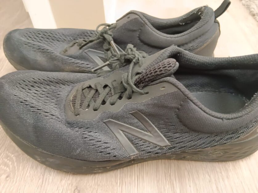 black New Balance shoes close-up