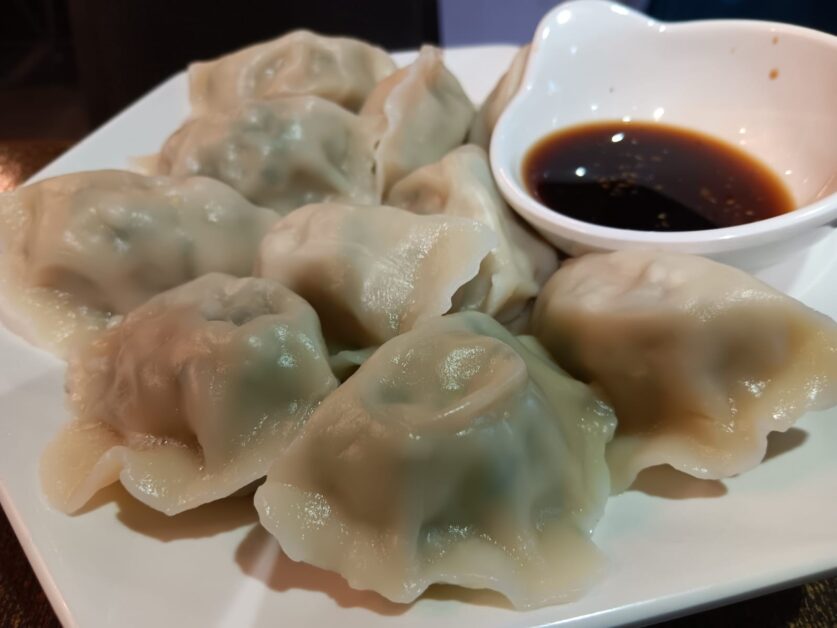 pork and coriander dumplings at YKY Home Noodles in Sai Kung