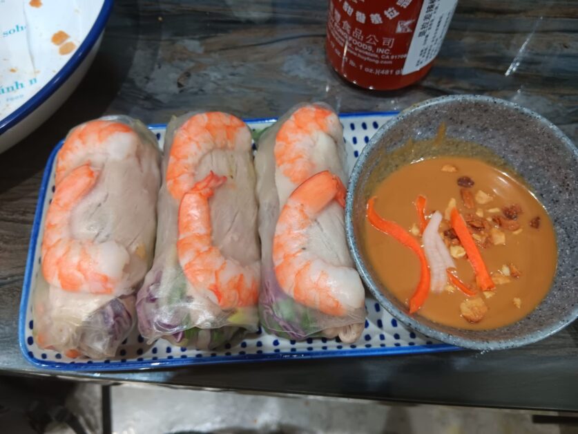 Soho Banh Mi summer rolls with peanut sauce