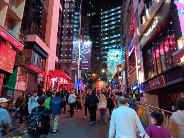 Lan Kwai Fong at night