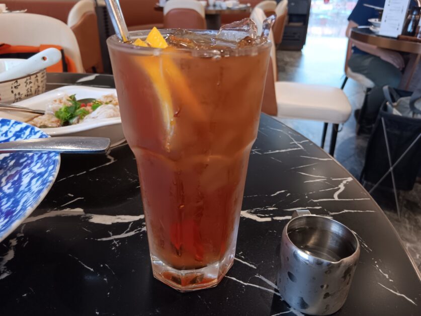 iced lemon tea at Paradise Dynasty