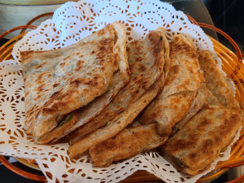 scallion pancake at Paradise Dynasty