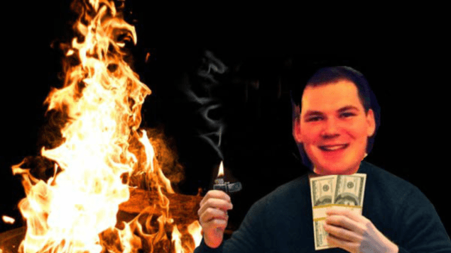 Big Body setting money on fire