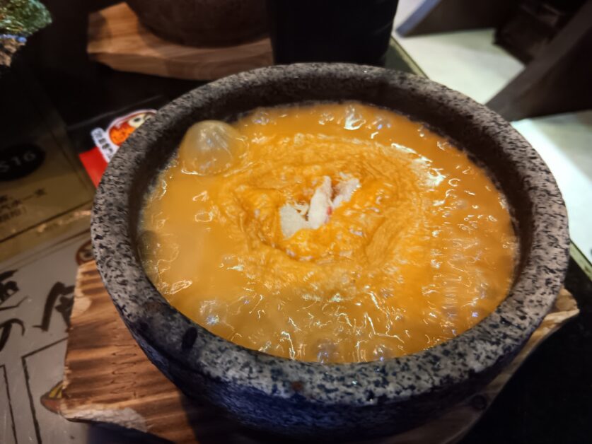 Lobster tsukemen broth at Ganso Tsukemen