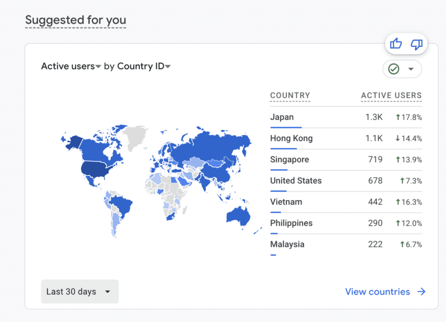 Geographical traffic Google Analytics for Pale Ale Travel