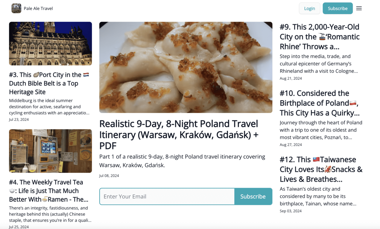 Unique Destinations & Eating Guides to Your Inbox - Pale Ale Travel