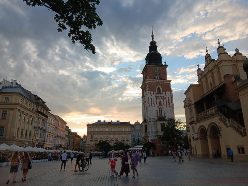 Krakow Old Town at sunset