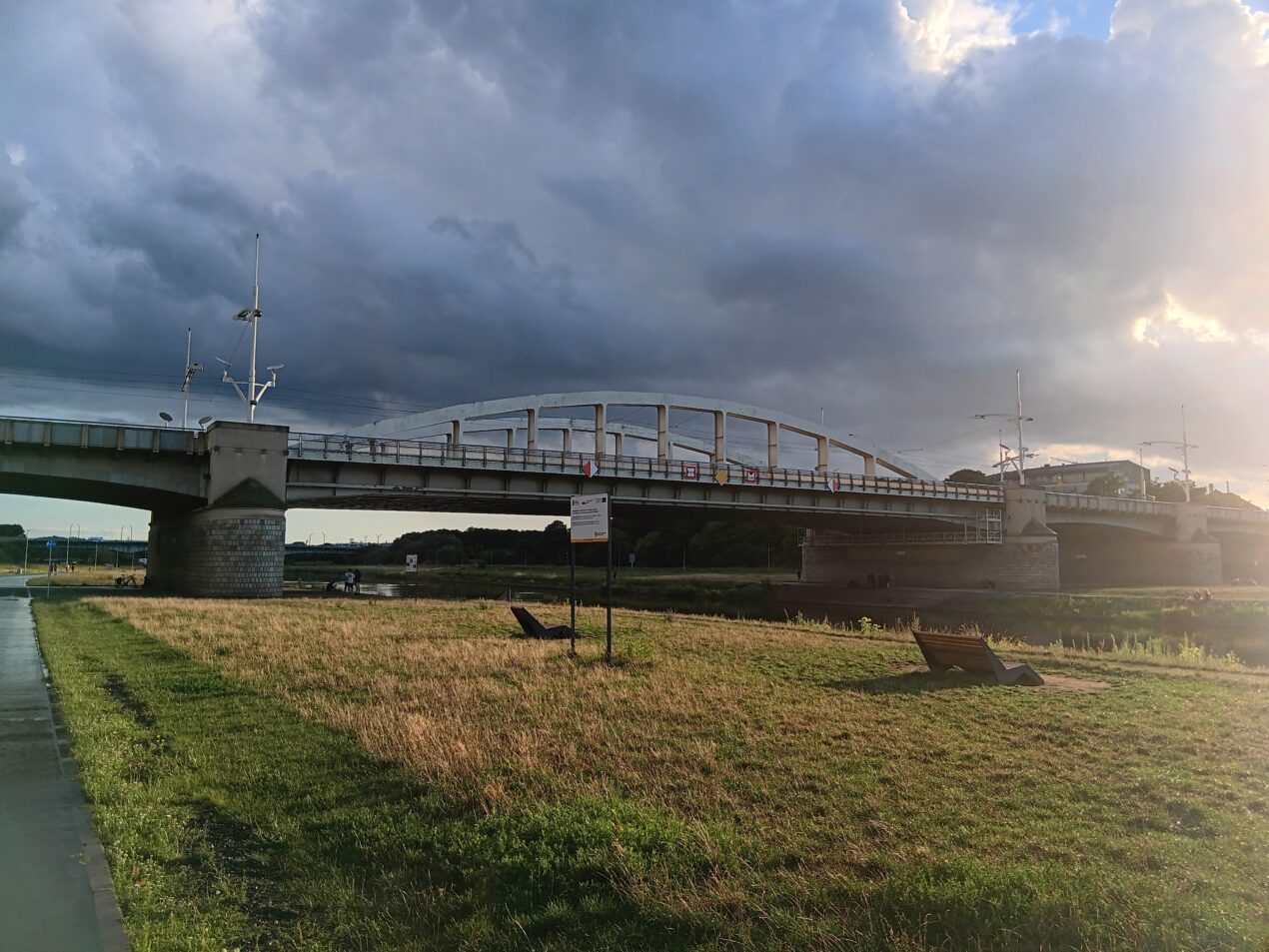 Warta River at sunset