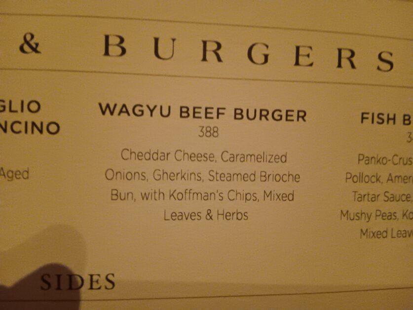 Shangri La wagyu beef burger