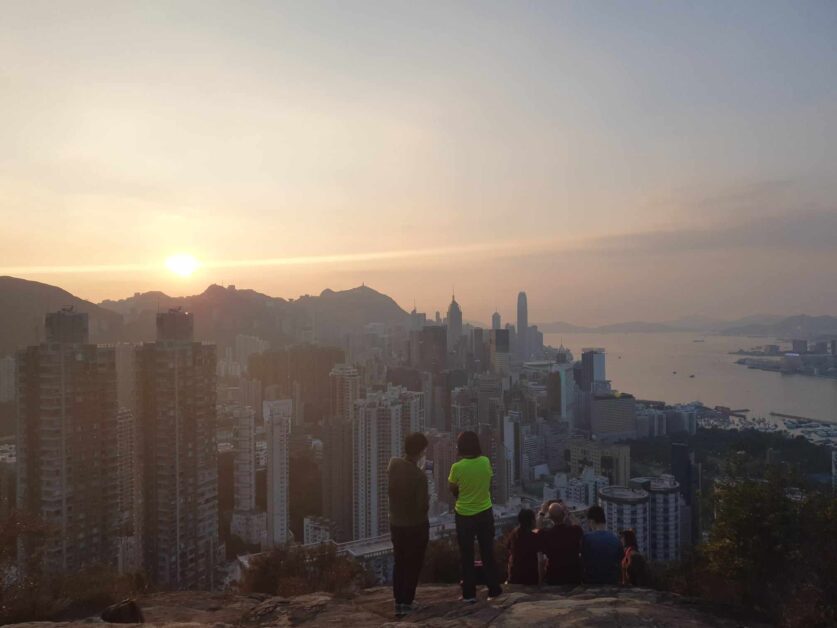 view of Hong Kong skyline and Victoria Harbour from Sir Cecil's Ride