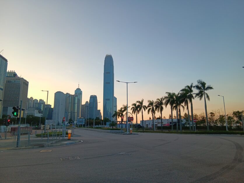 IFC and Hong Kong Island Skyline from Harbourfront Promenade