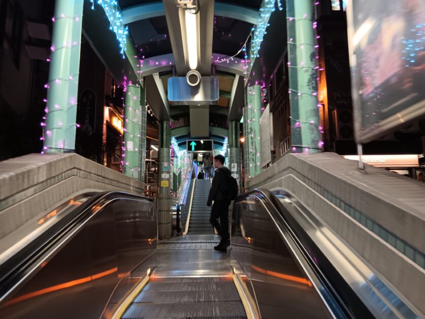 Mid-Levels Escalators during Christmas