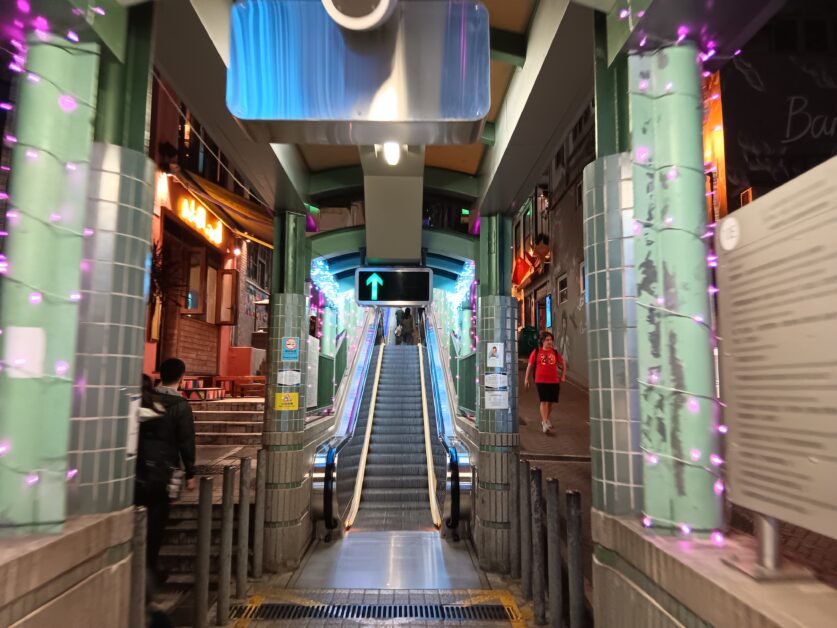 Mid-Levels Escalators during Christmas