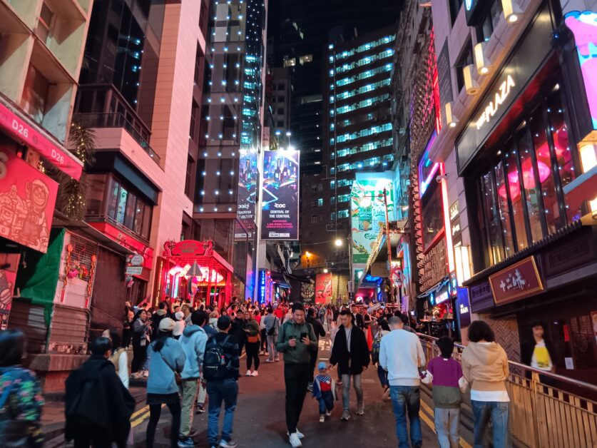 Lan Kwai Fong at night