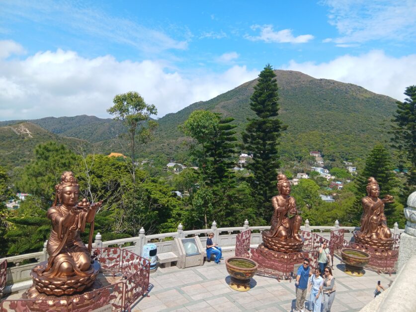 statues at Big Buddha from the top