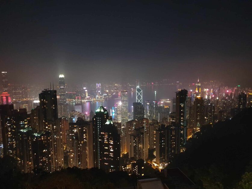 night views of Hong Kong Island from Victoria Peak