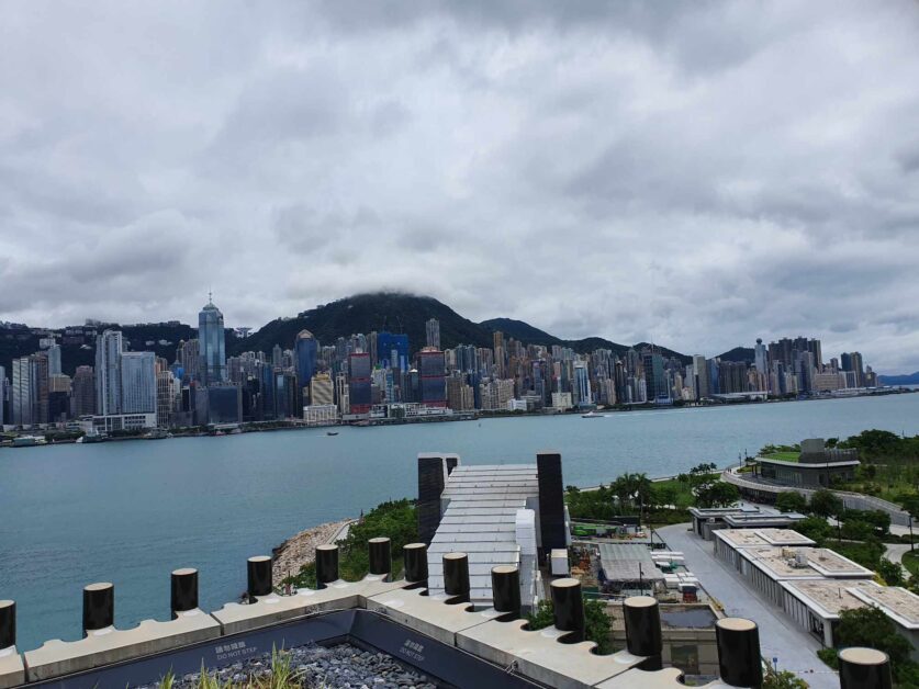 view of Hong Kong Island from West Kowloon Art Park